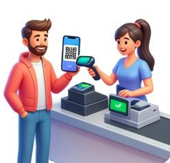 Cliente resgatando desconto na loja